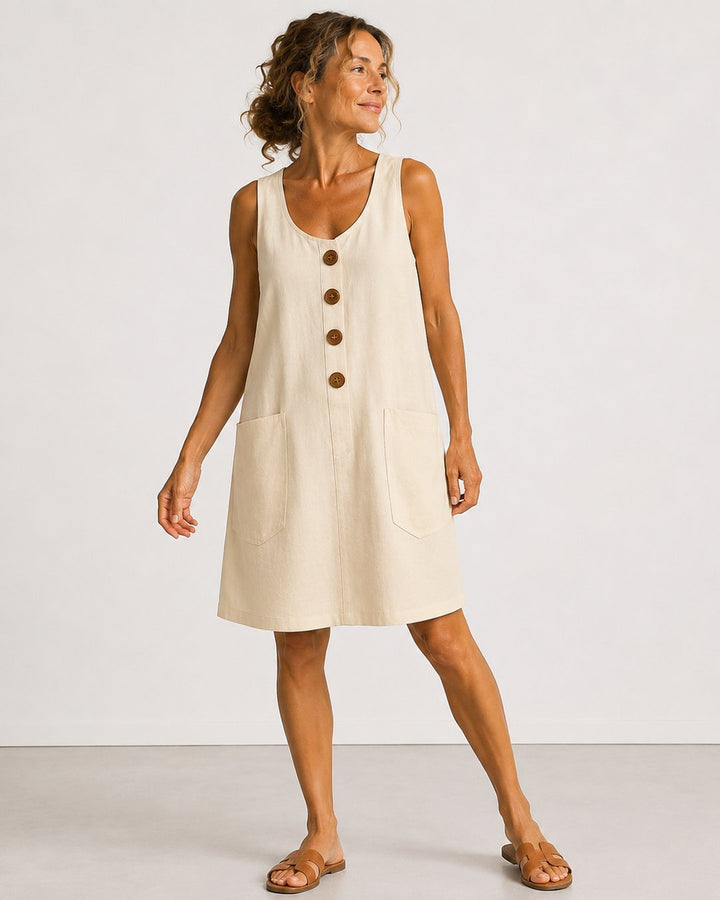 Erin | Sleeveless Button-Front Mini Dress