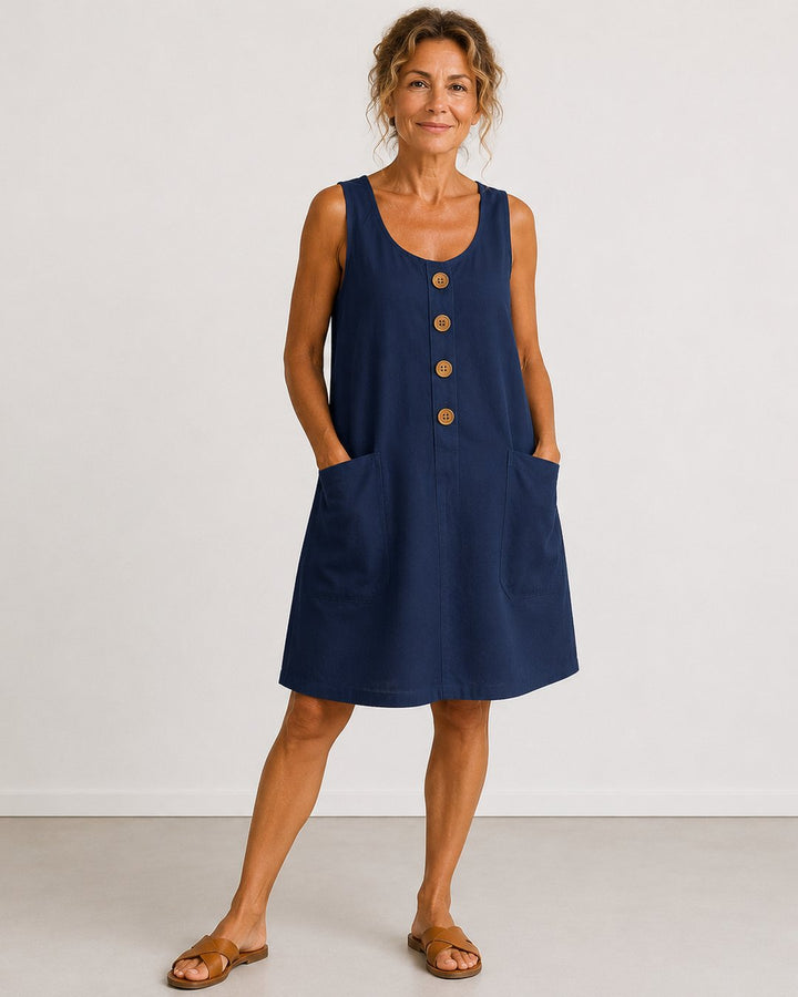 Erin | Sleeveless Button-Front Mini Dress