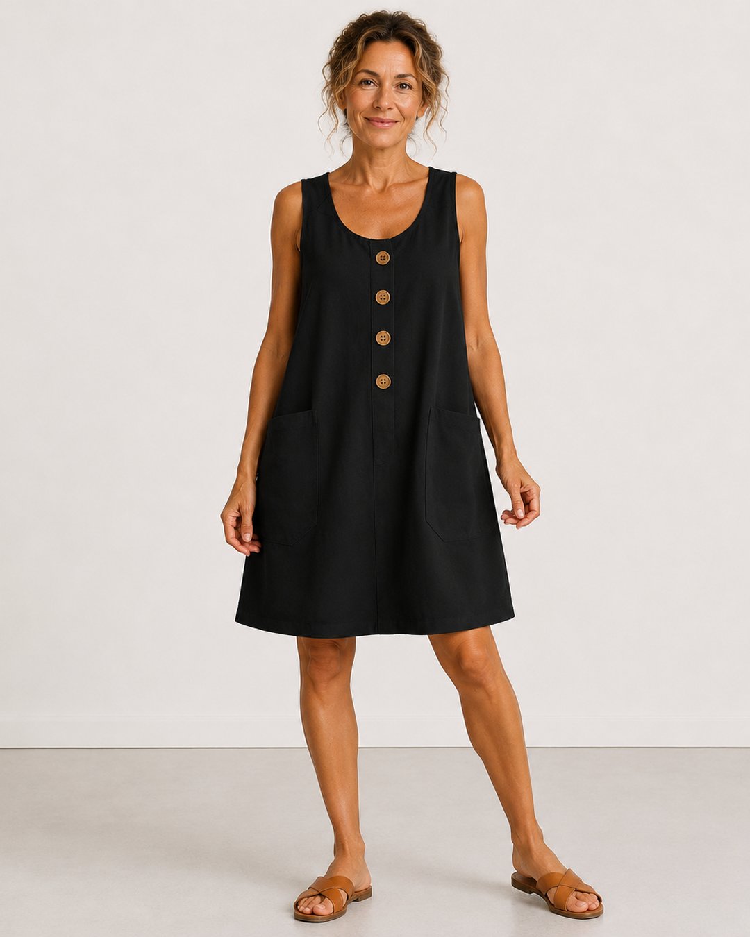 Erin | Sleeveless Button-Front Mini Dress