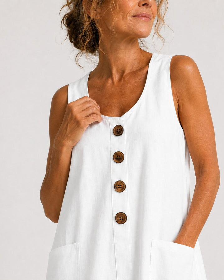 Erin | Sleeveless Button-Front Mini Dress
