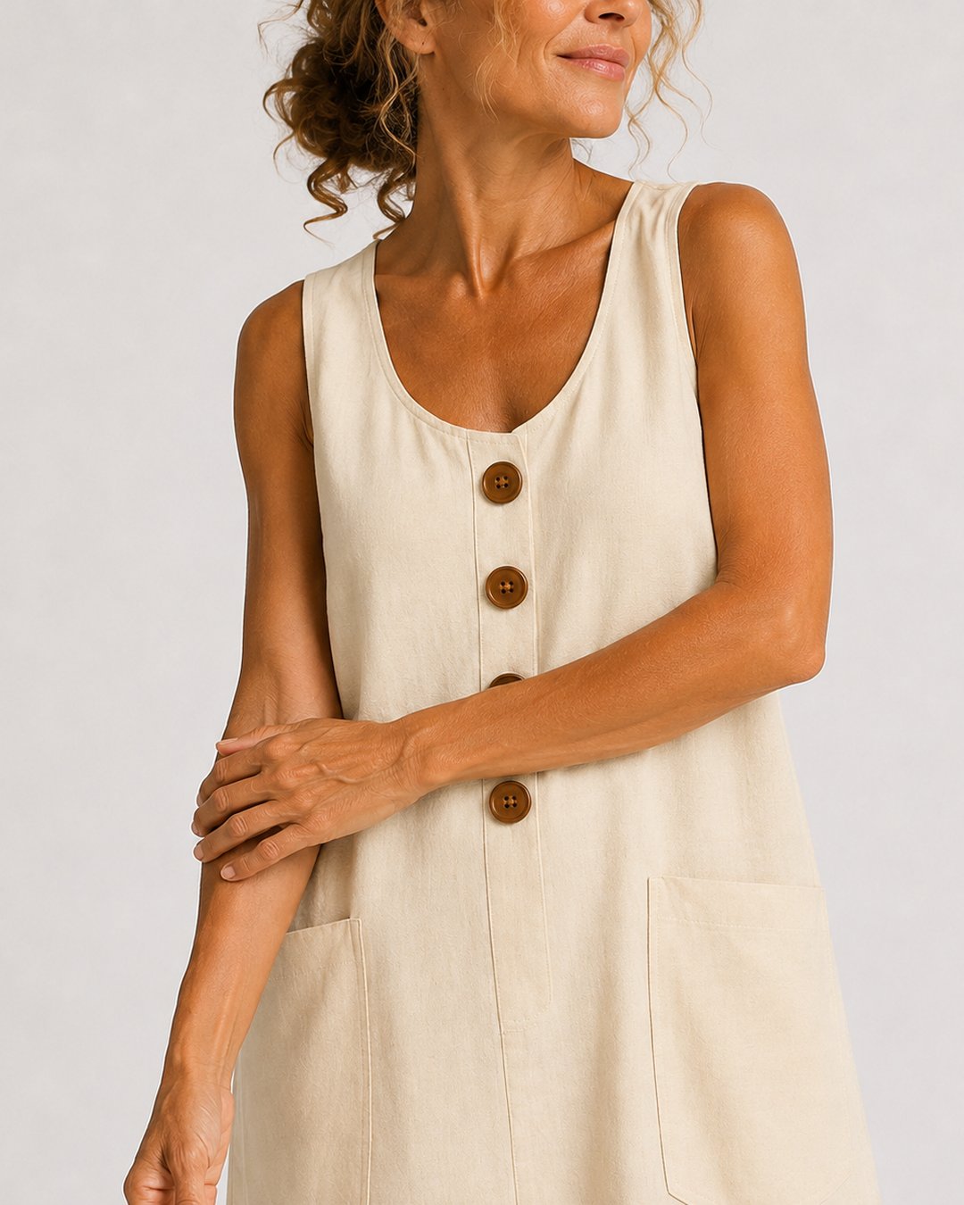 Erin | Sleeveless Button-Front Mini Dress