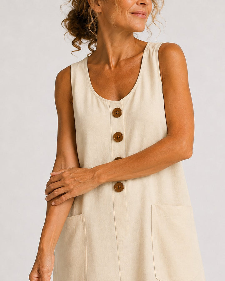 Erin | Sleeveless Button-Front Mini Dress