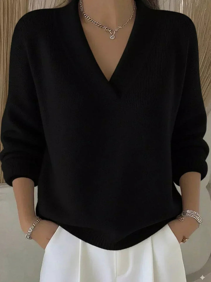 Garnet | Relaxed V-Neck Sweater