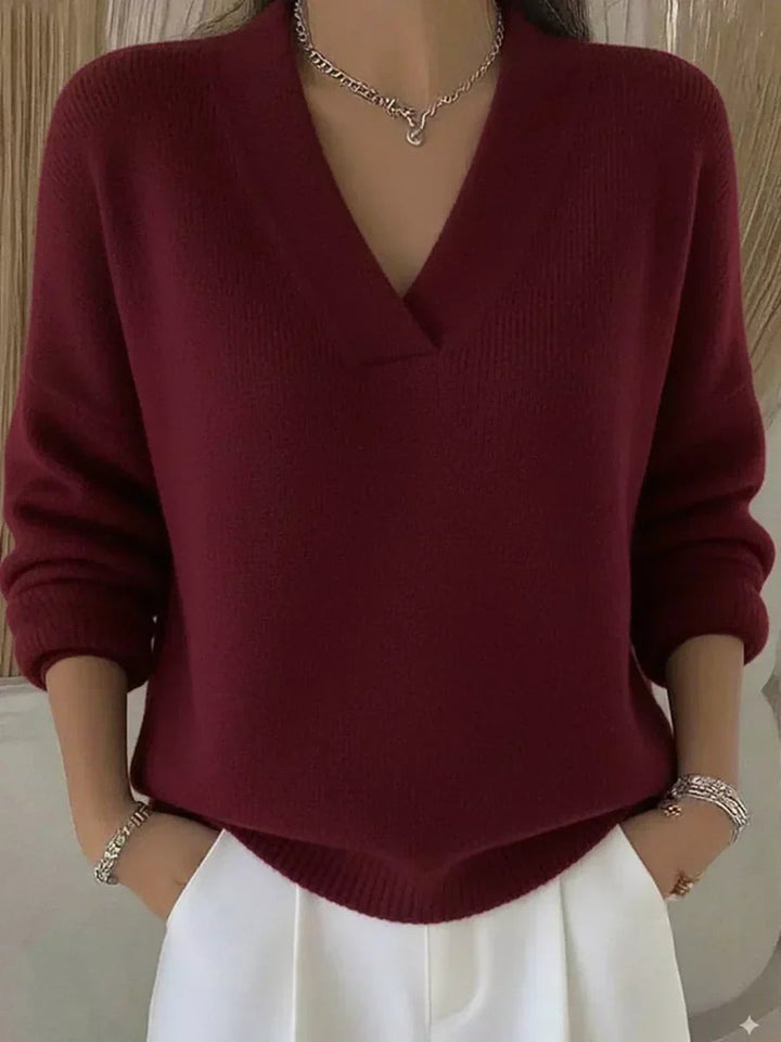 Garnet | Relaxed V-Neck Sweater