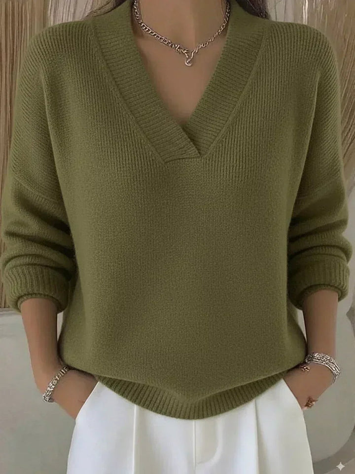 Garnet | Relaxed V-Neck Sweater