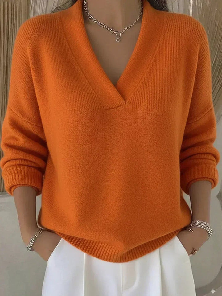Garnet | Relaxed V-Neck Sweater