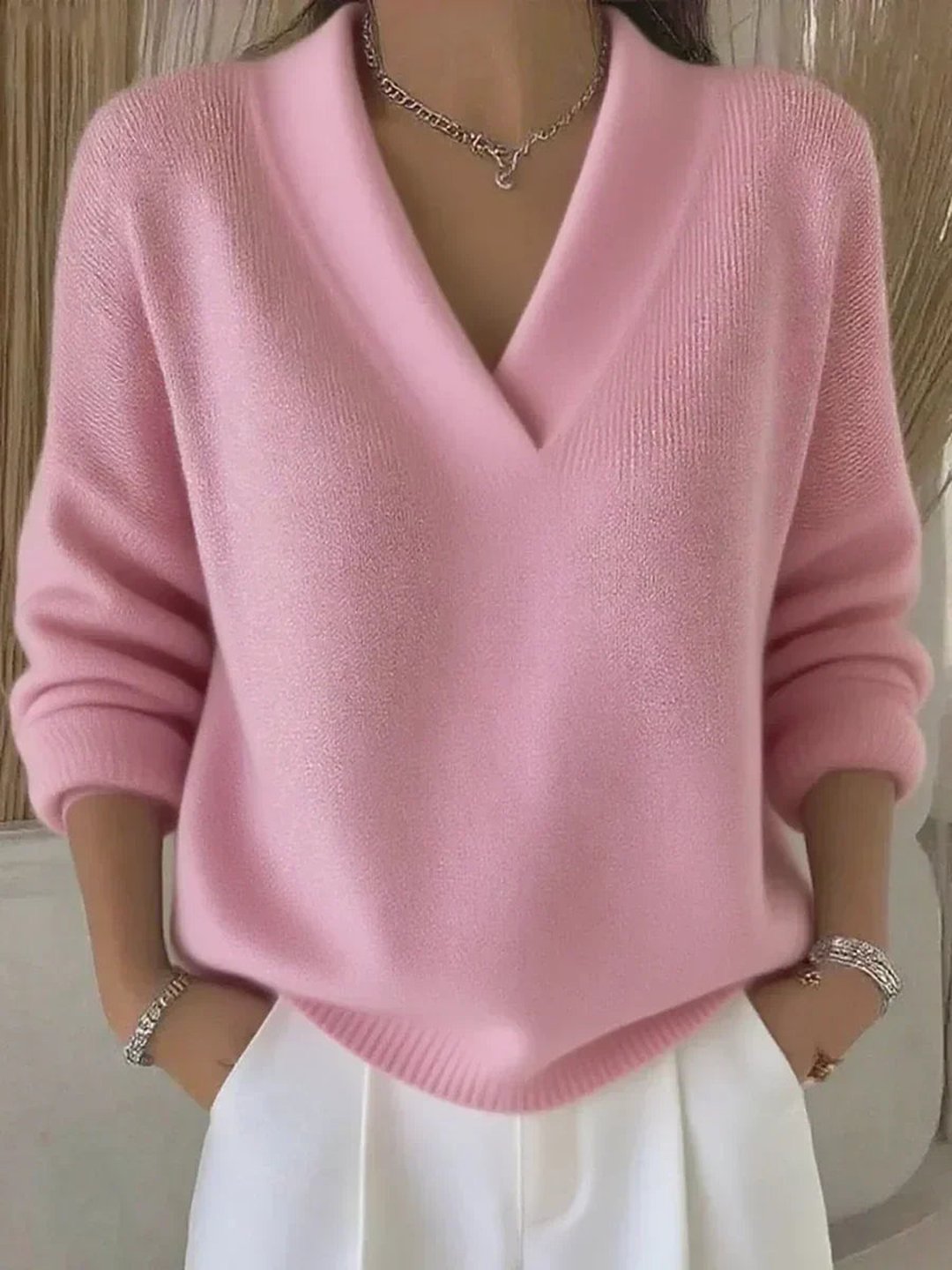 Garnet | Relaxed V-Neck Sweater