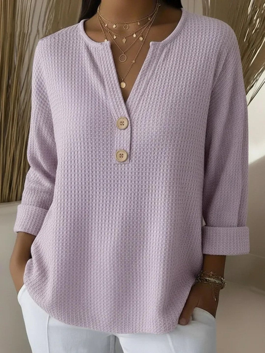 Rona | Henley Button Top
