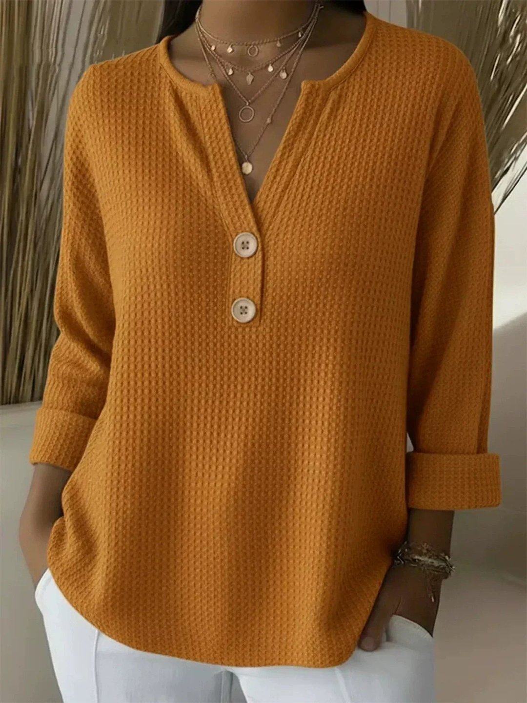 Rona | Henley Button Top