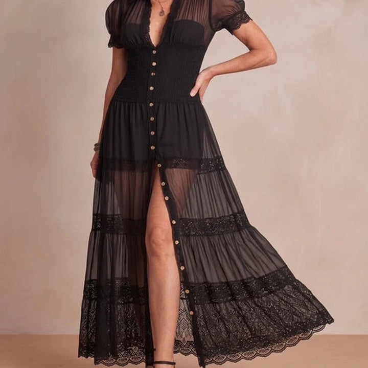 Richelle | Sheer Lace Maxi Dress