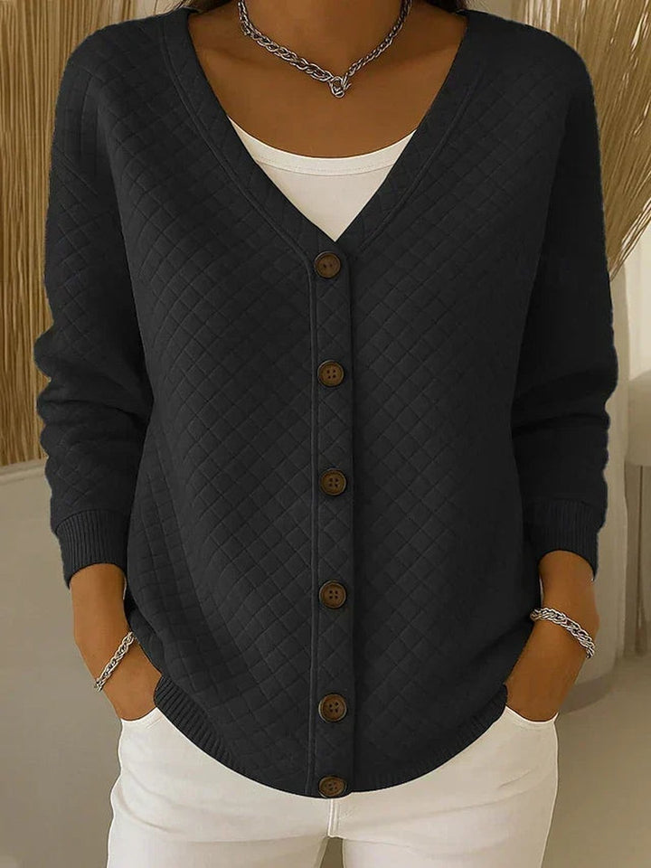Trane | Quilted Button-Front Cardigan