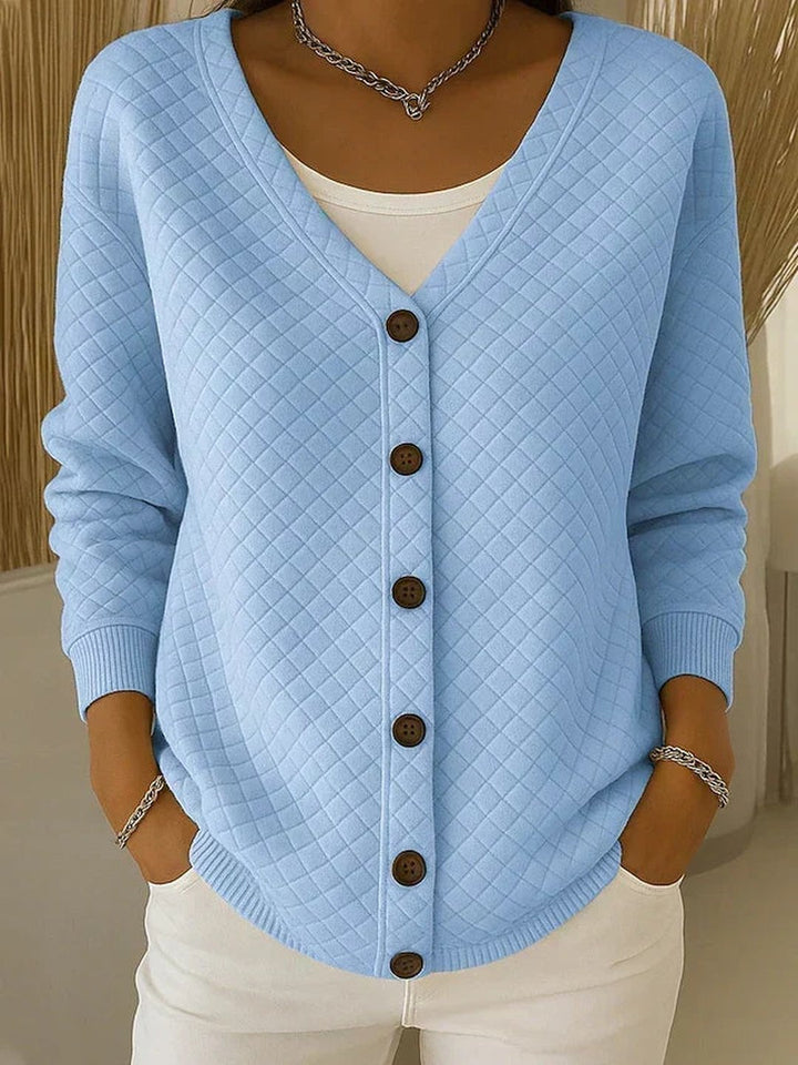 Trane | Quilted Button-Front Cardigan