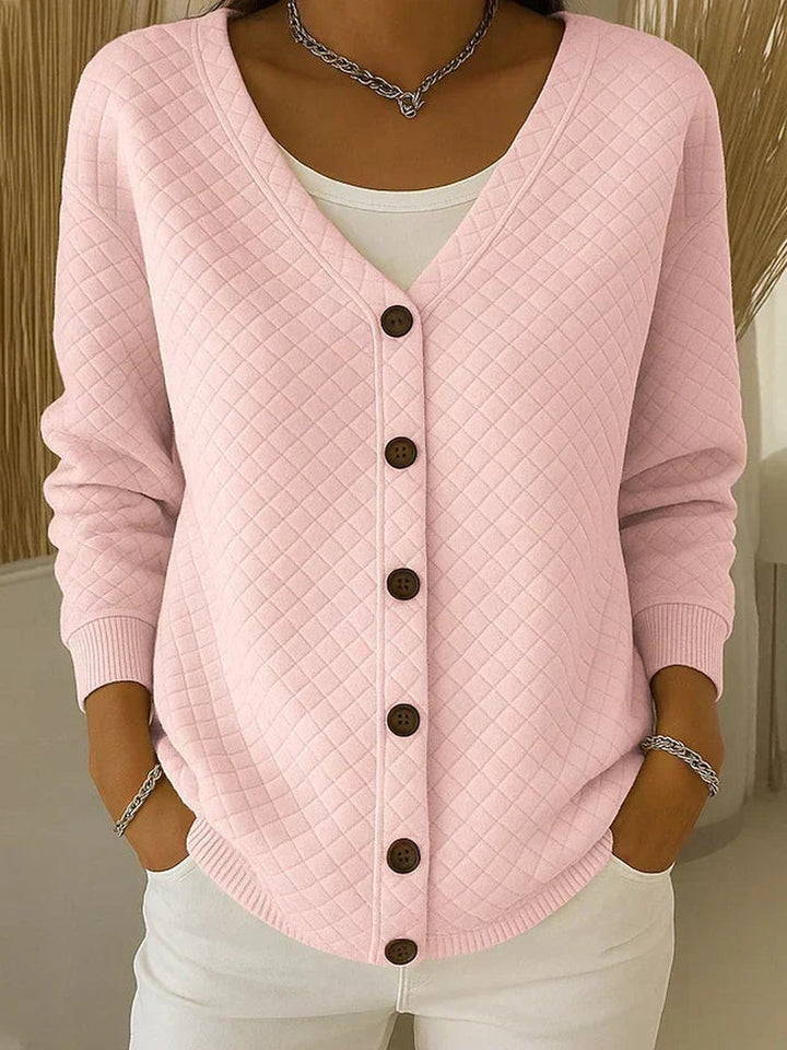 Trane | Quilted Button-Front Cardigan