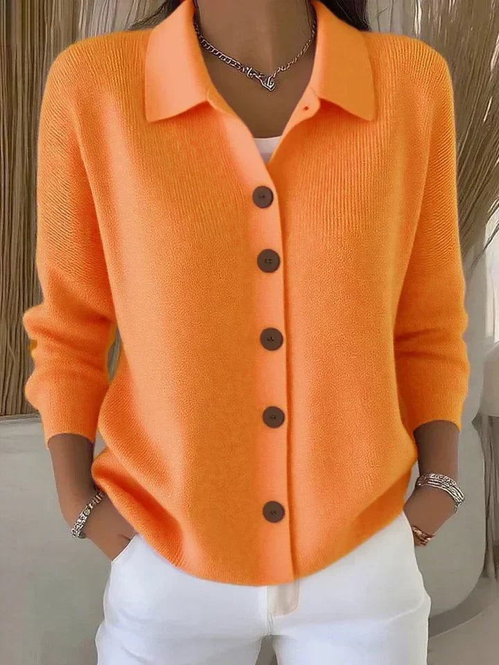 Tryphosa | Button-Front Collared Cardigan