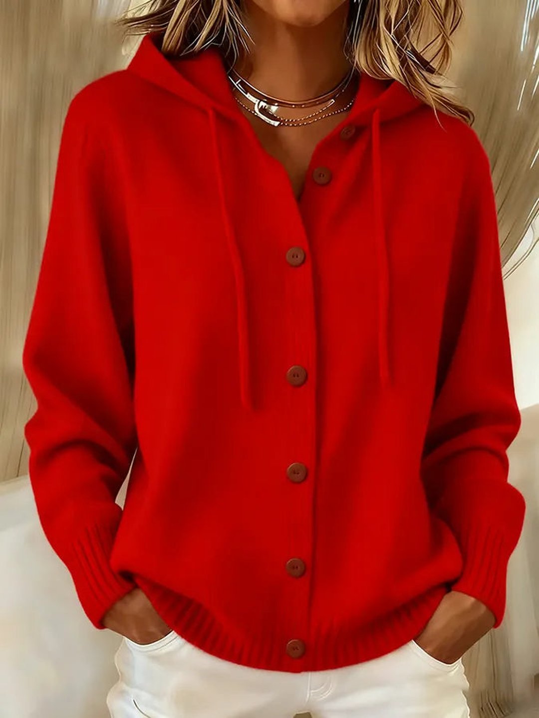 Nesida | Cozy Button Cardigan Hoodie