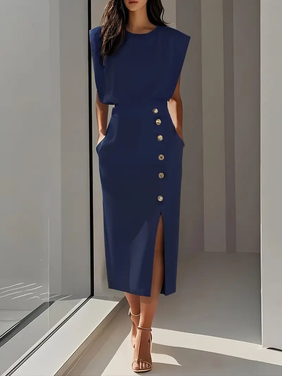Petronella | Midi Dress with Side Slit