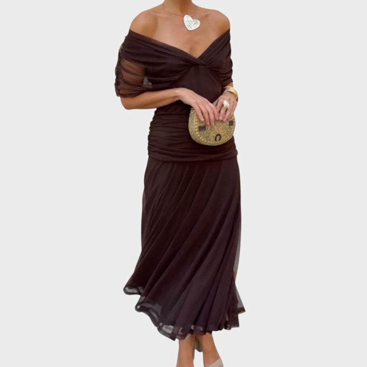 Helodia | Elegant Dress With V-Neckline