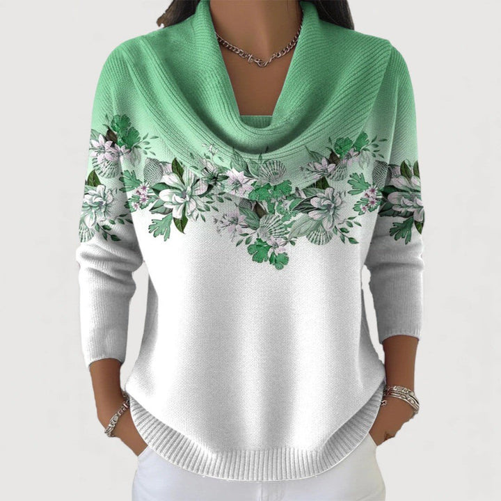 Kelli | Floral Sweater With A Soft Neckline