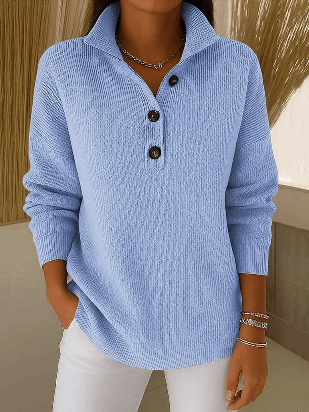 Franny | V-Neck Polo Sweater