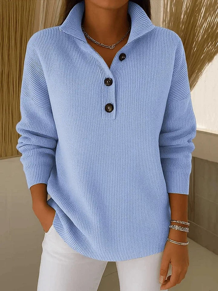Franny | V-Neck Polo Sweater