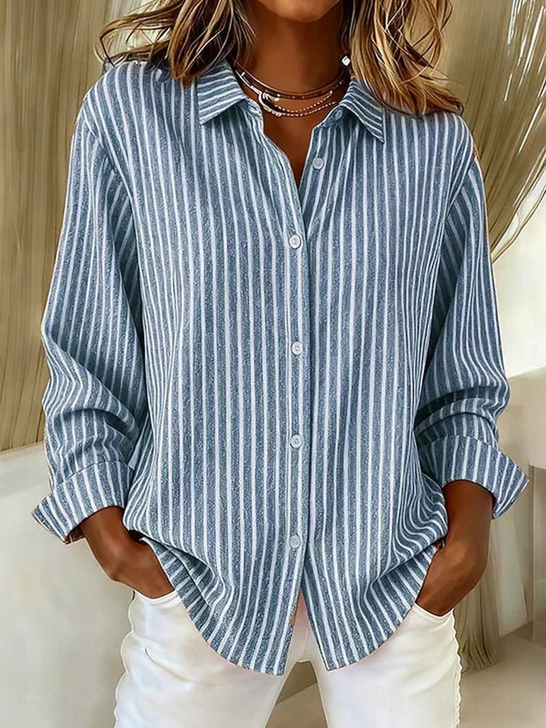 Tyesha | Striped Button-Down Shirt