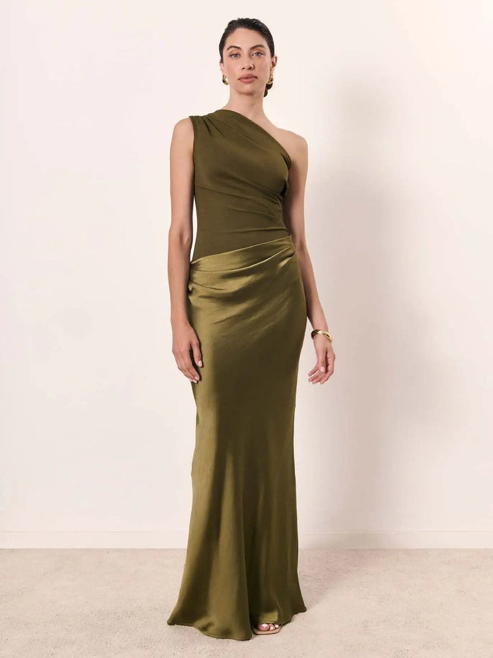 Nanette | One-Shoulder Satin Maxi Dress