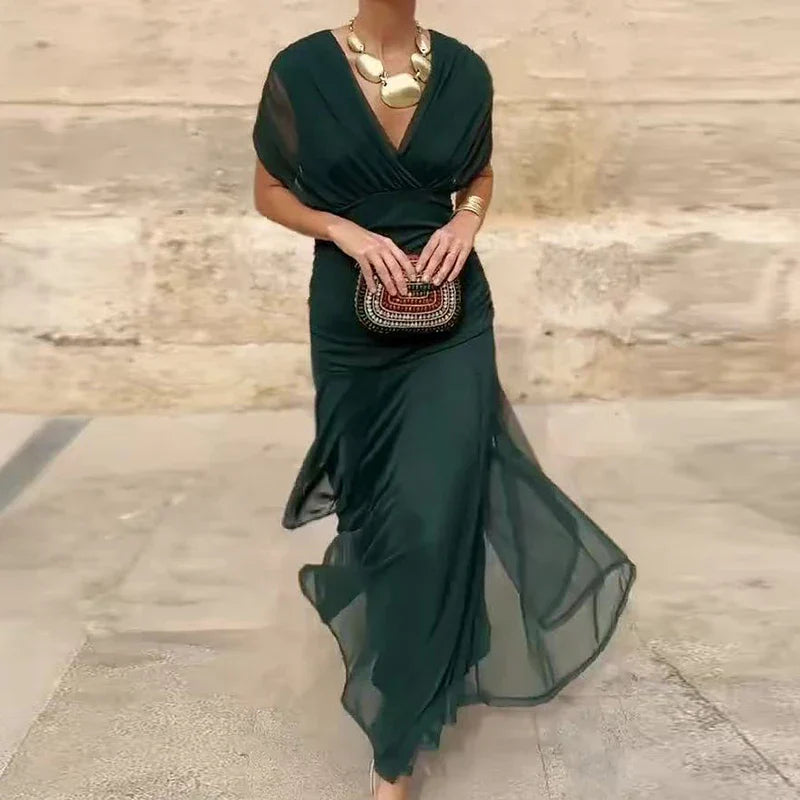Helodia | Elegant Dress With V-Neckline