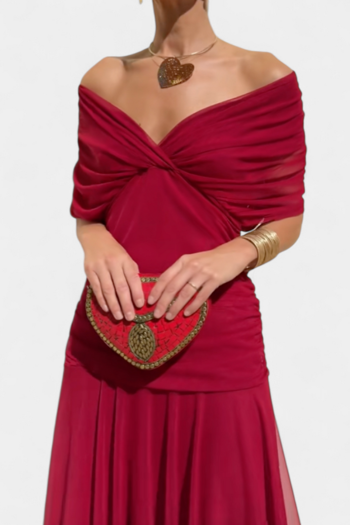Helodia | Elegant Dress With V-Neckline