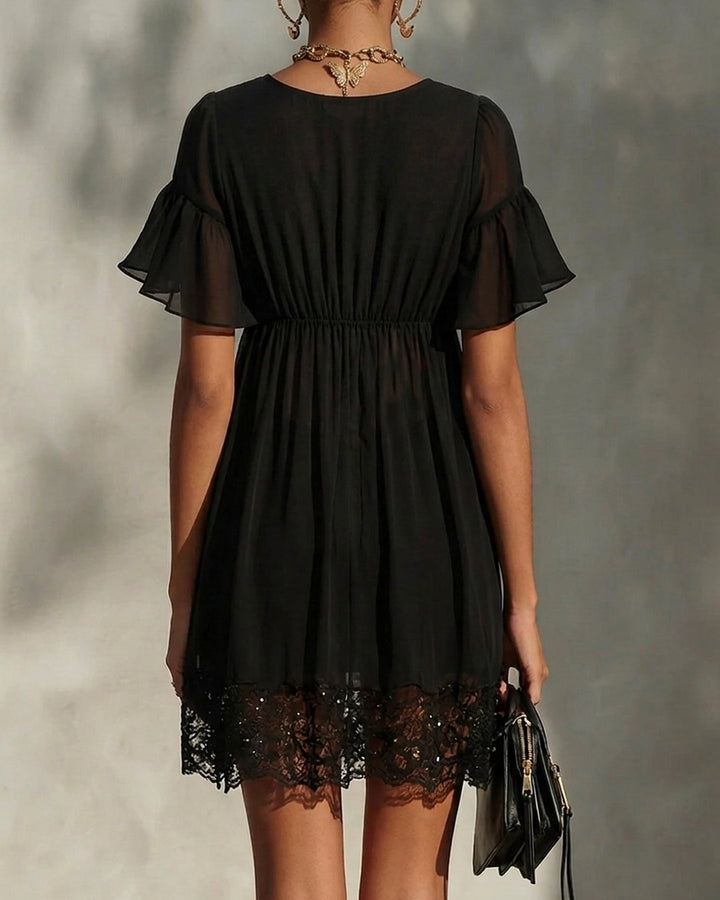 Fedora | Zip-Front Lace Mini Dress