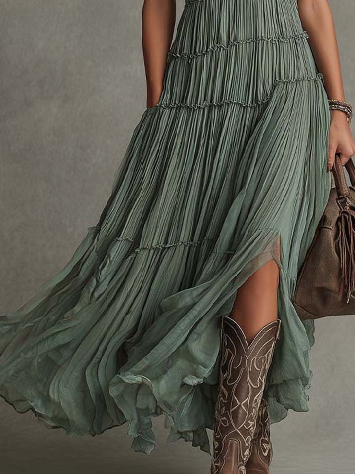 Lolita | Gathered V-Neck Maxi Dress