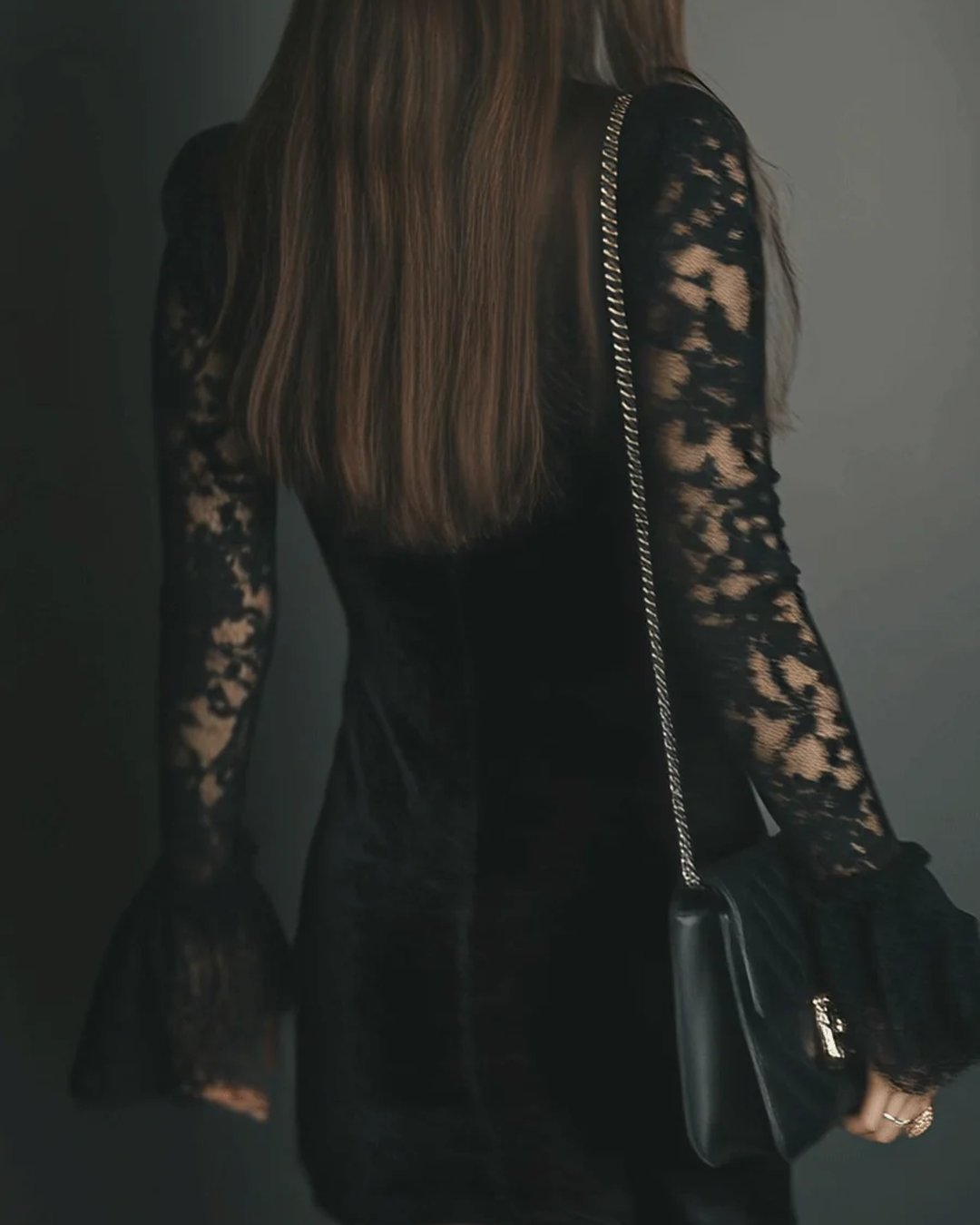 Bethan | Velvet and Lace Mini Dress
