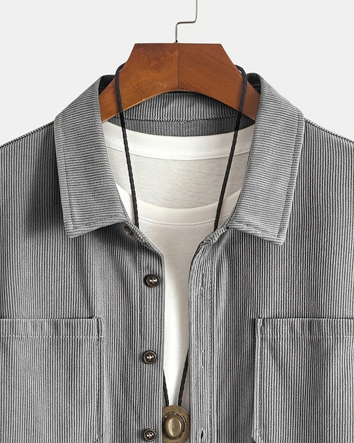 Indigo | Ribbed Textured Overshirt