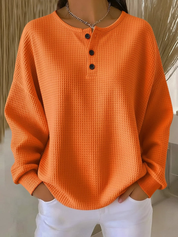 Eglantine | Cozy Waffle Henley Sweatshirt