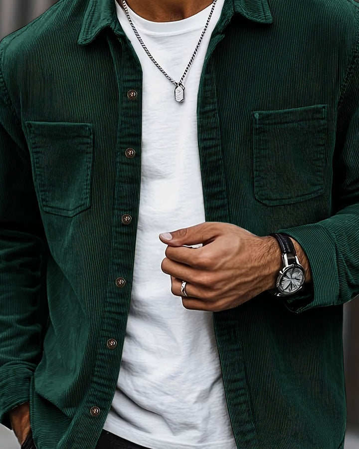 Indigo | Ribbed Textured Overshirt