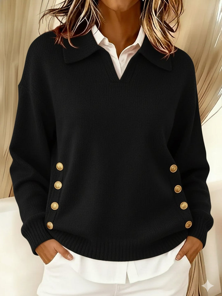 Elgiva | V-Neck Sweater with Collar