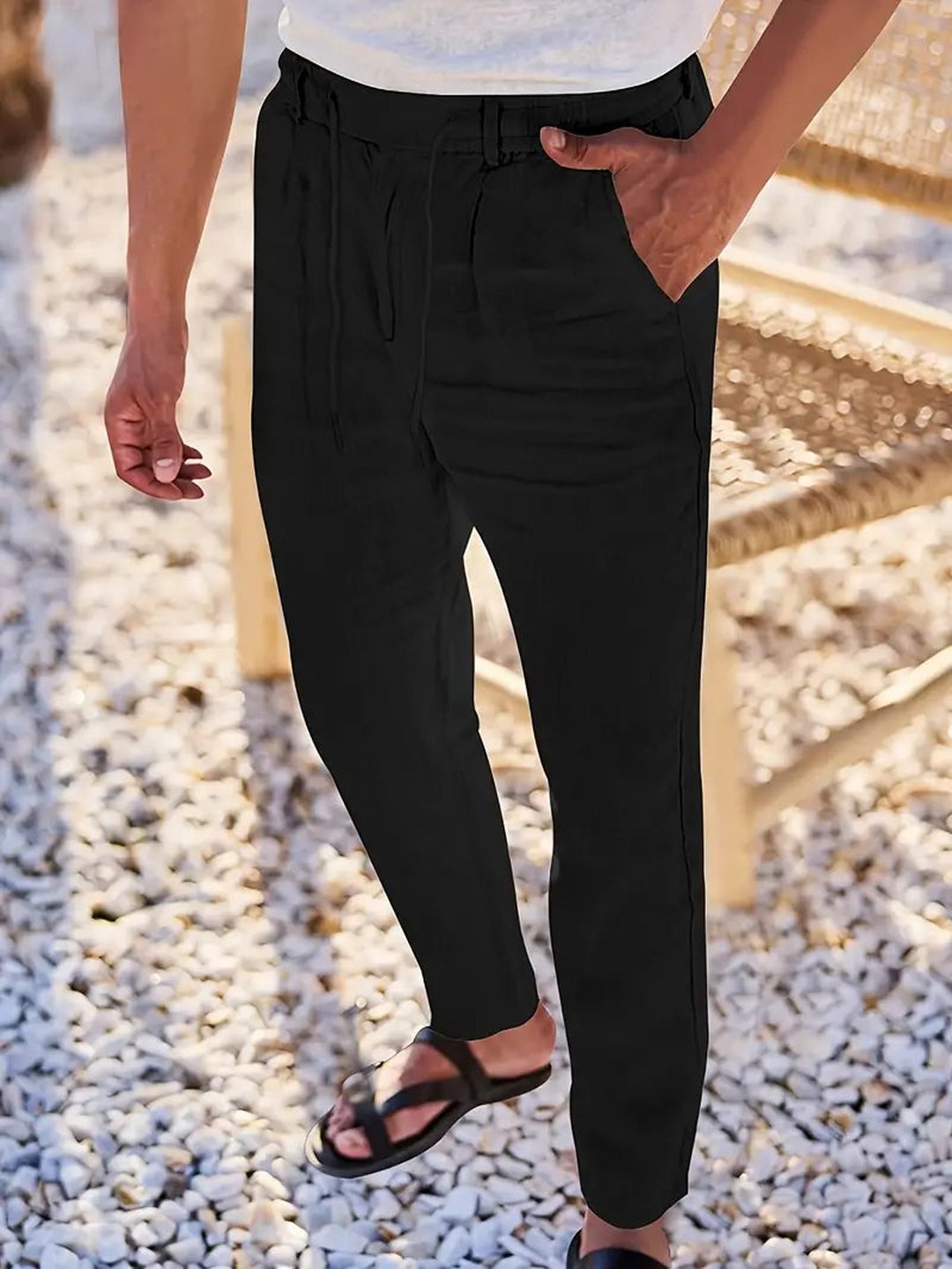 Otis | Wide Linen Drawstring Pants