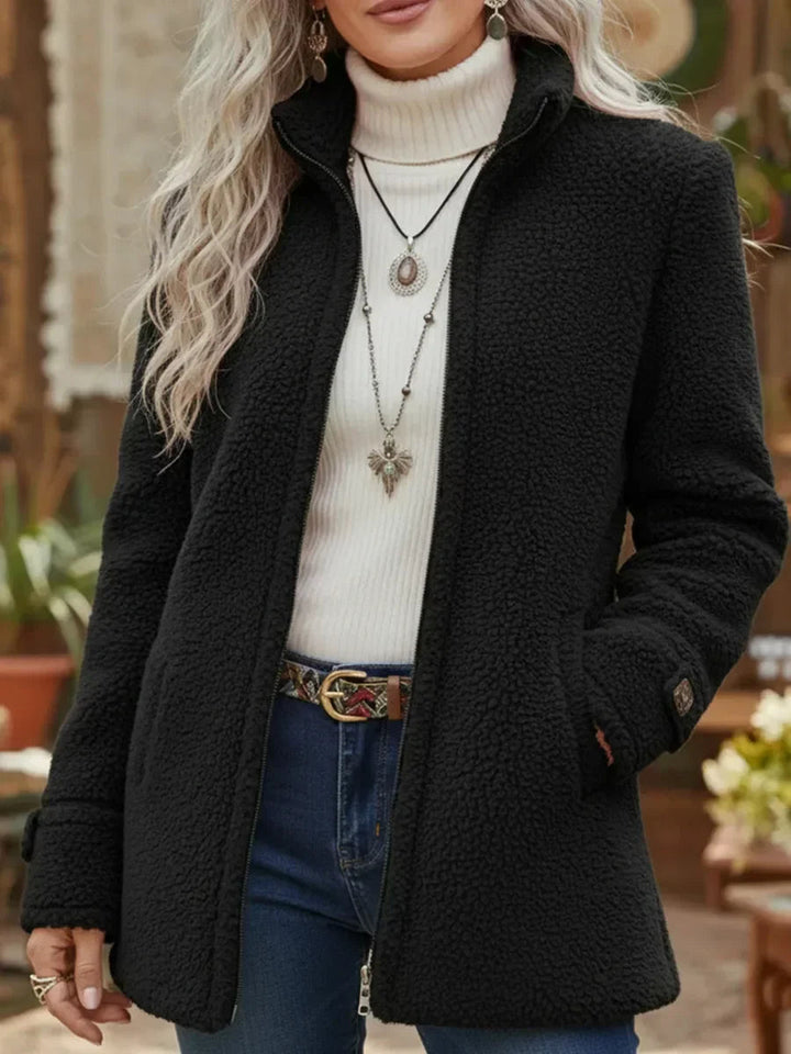 Rosalind | Full-Zip Lambswool-Feel Stand Collar Jacket