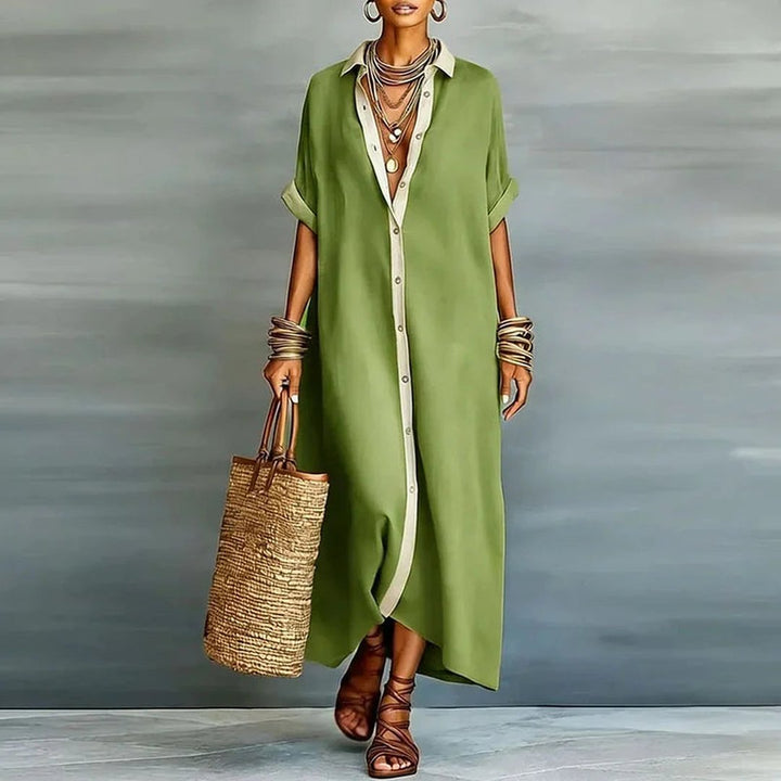 Antionette | Women's Button Down Maxi Shirt Dress