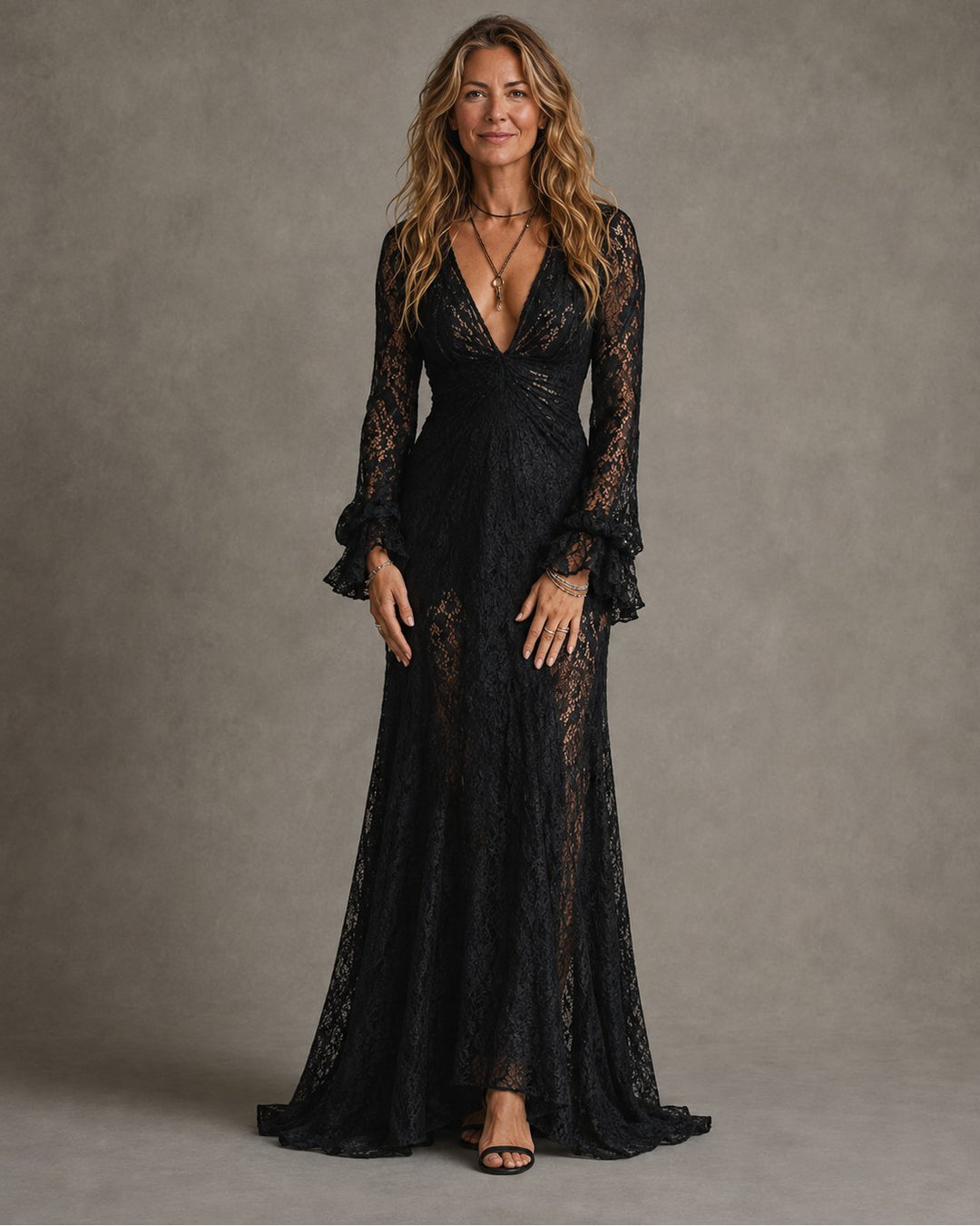 Karrie | Plunging V-Neck Maxi Dress