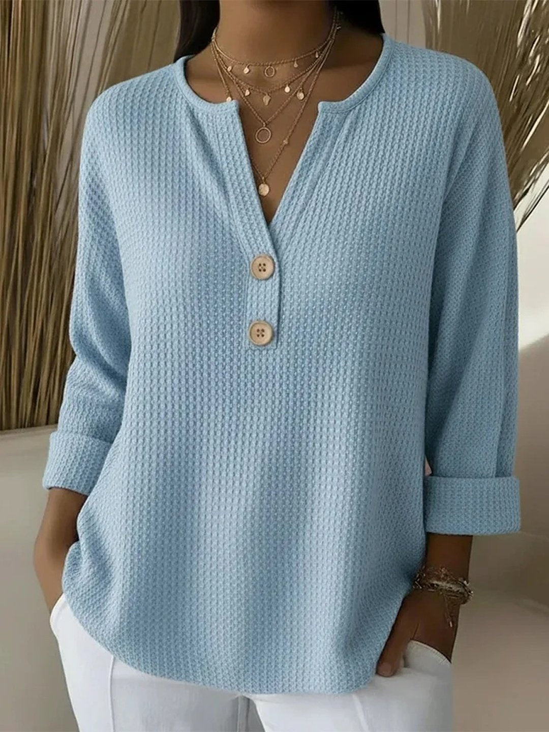 Rona | Henley Button Top