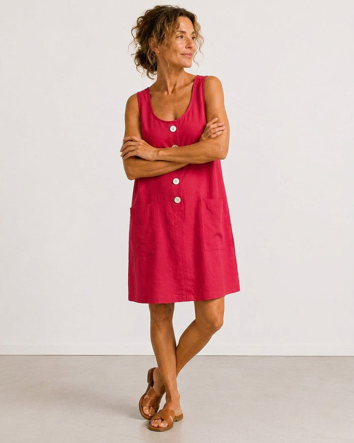 Erin | Sleeveless Button-Front Mini Dress