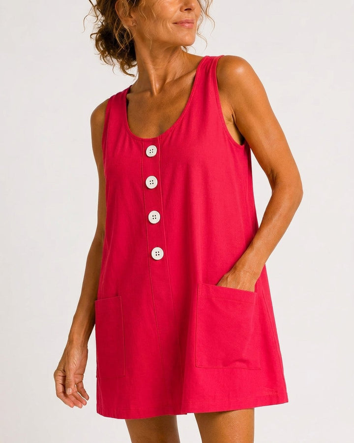 Erin | Sleeveless Button-Front Mini Dress