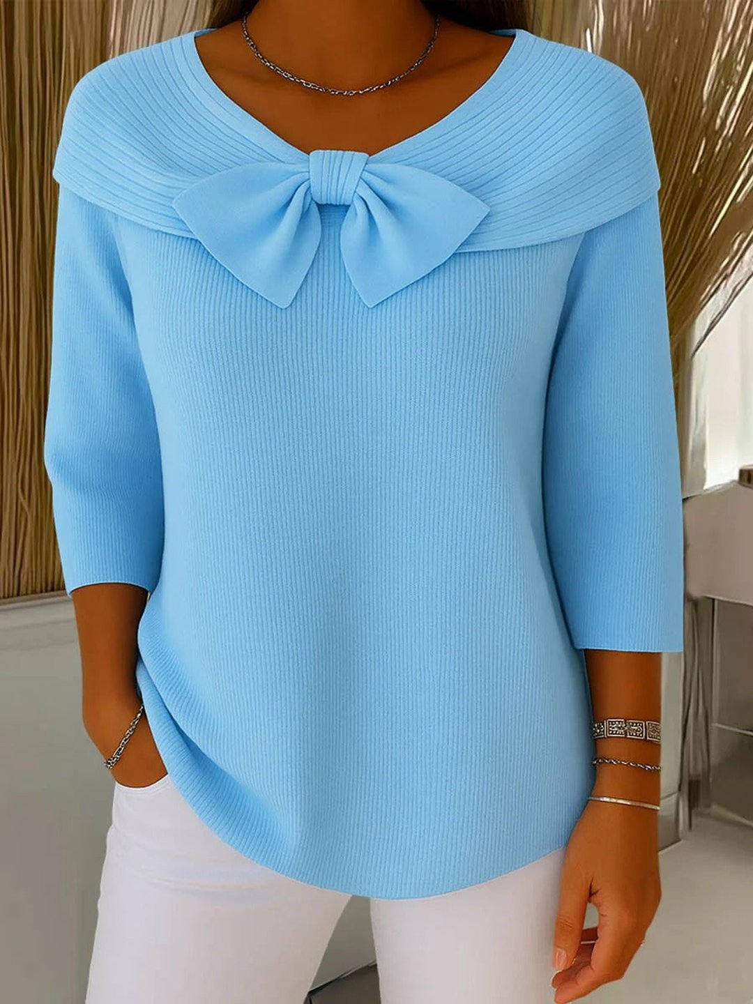 Trevina | Sweater With Bow And Round Neckline