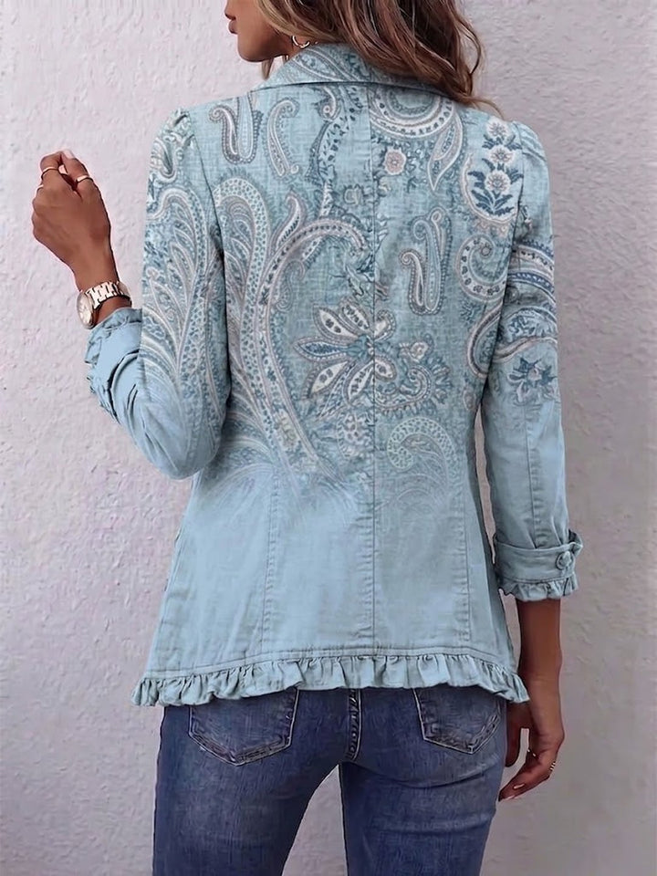 Deirdre | Vintage Paisley Print Ruffled Jacket