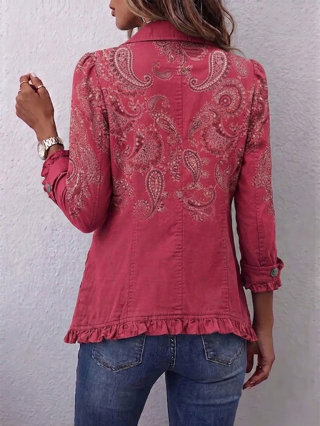 Keeley | Vintage Paisley Print Ruffled Jacket