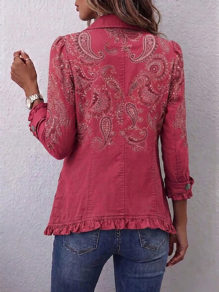 Keeley | Vintage Paisley Print Ruffled Jacket