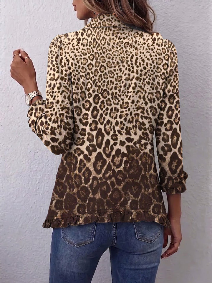 Kimberley | Leopard Print Ruffled Jacket
