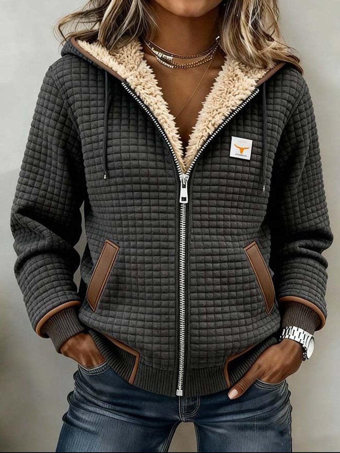 Suzanna | Cosy Quilted Zip-Up Hooded Jacket